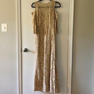 NWT Cream & Gold Long Sequin Dress